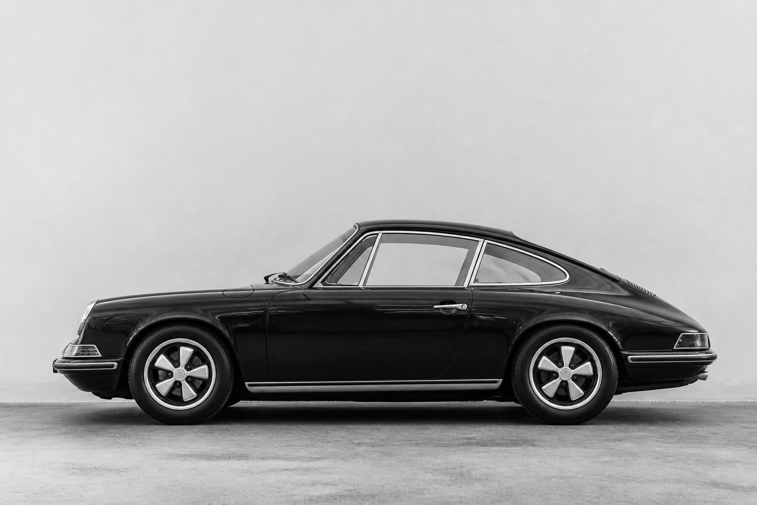 Monochrome editorial vehicle profile.